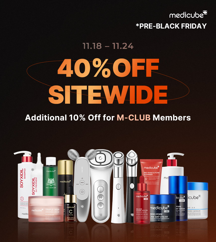 medicube *PRE-BLACK FRIDAY 11.18 - 11.24 - 142 SITEWIDE Additional 10% Off for M-CLUB Members 